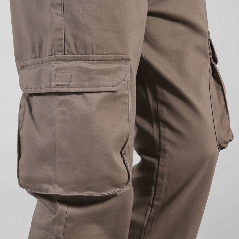 2025 New Casual Pants for Men, Elastic Waist Leggings, Pure Cotton Stretch Outdoor Multi-Pocket Cargo Pants for Men
