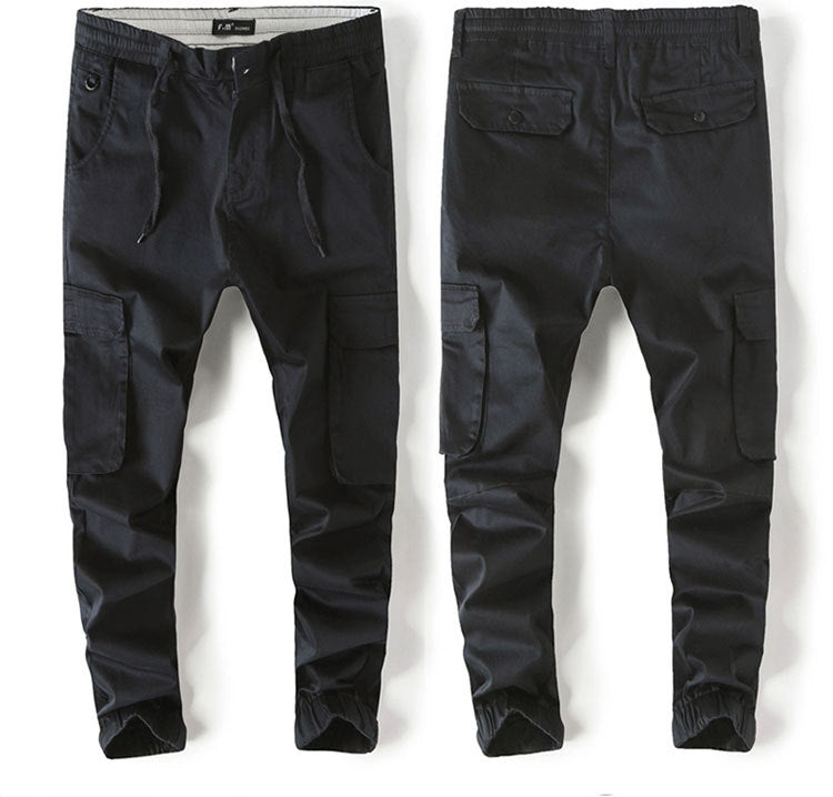2025 New Casual Pants for Men, Elastic Waist Leggings, Pure Cotton Stretch Outdoor Multi-Pocket Cargo Pants for Men