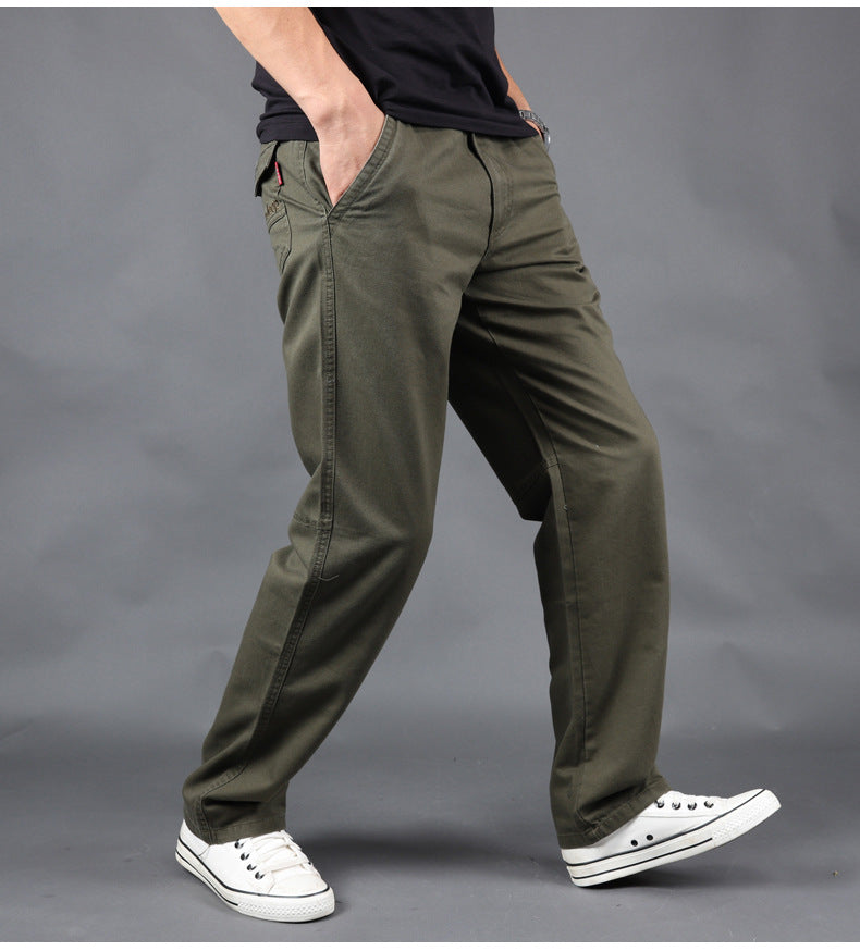 2020 cross-border Amazon spring and autumn casual pants men's plus size cotton pants tide brand overalls a generation of hair
