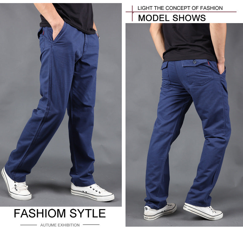2020 cross-border Amazon spring and autumn casual pants men's plus size cotton pants tide brand overalls a generation of hair