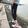 2026 Summer New Men's Cropped Pants Casual Shorts Slim Fit 7/8 Pants Korean Style Sports Pants Trendy
