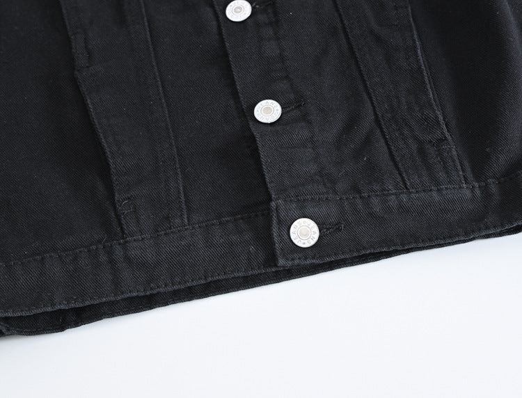 Trendy Men's Spring, Summer and Autumn Denim Vest Black Trendy Brand Cool Men's Casual Vest Youth Vest