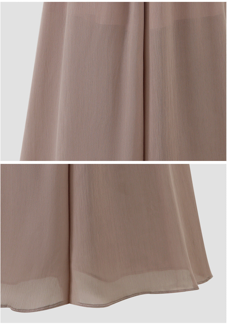 Nine points wide leg pants women's summer thin chiffon plus size high waist loose women's pants 300kg chubby girl drape straight pants