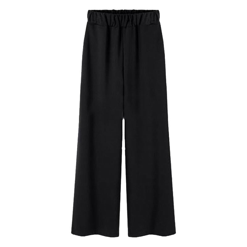 Manufacturer Wholesale Cross-Border Popular Spring and Autumn Plus-Size Straight-Leg Wide-Leg Pants for Middle-Aged and Elderly Mothers, Loose Long Pants