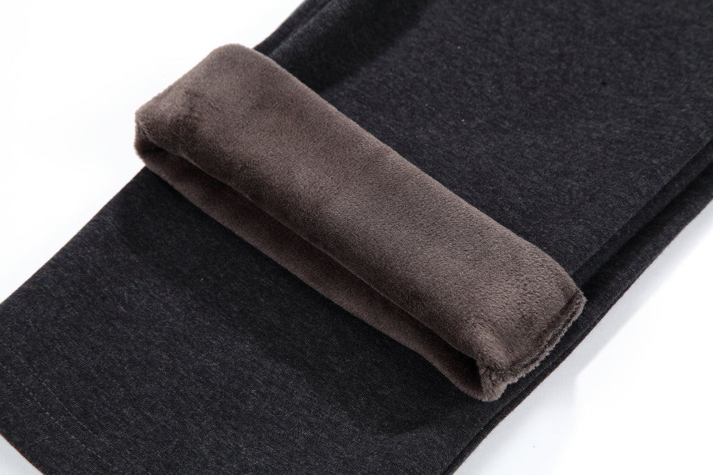 Winter Men's Fleece-lined Thickened Casual Pants Middle-aged and Elderly Elastic Waist Sports Pants High Waist Stretch Dad's Long Pants
