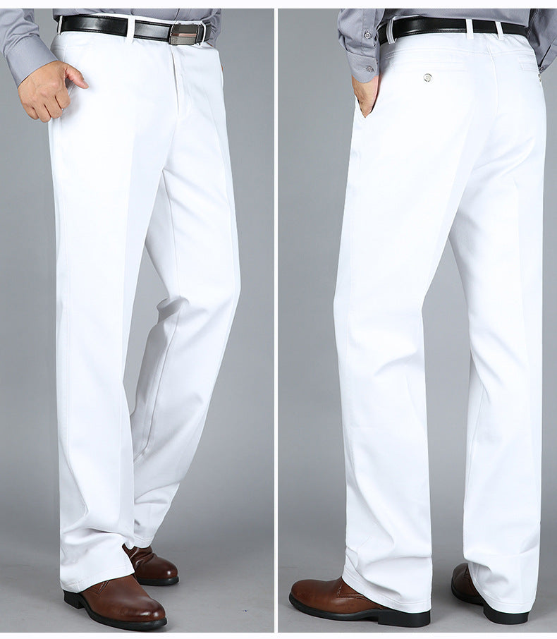 Billion Shark Autumn and Winter Thick Middle-aged Men's Business Casual Pants Straight High Waist Stretch Cotton Pants