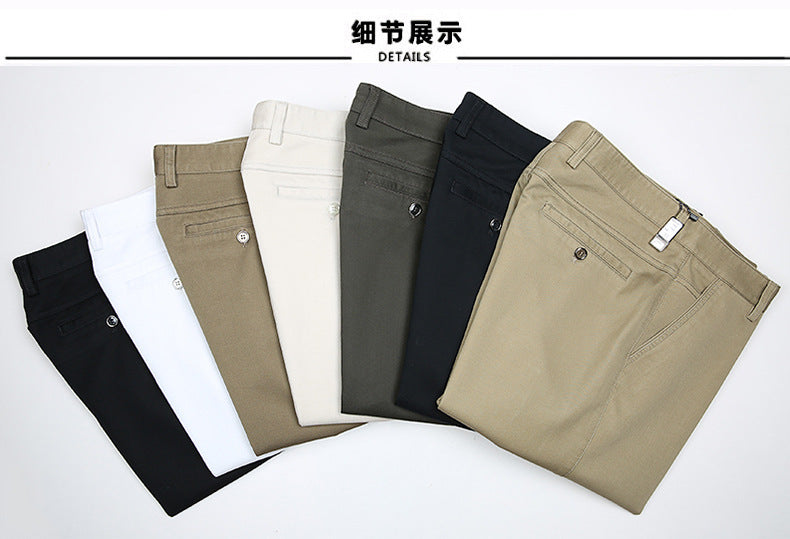 Billion Shark Autumn and Winter Thick Middle-aged Men's Business Casual Pants Straight High Waist Stretch Cotton Pants