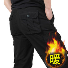 Summer Cargo Pants, Thin, Loose, Plus-Size Men's Shorts, Multi-Pocket Mid-Length Pants, Outdoor Casual Seven-Point Pants, High-Waisted for Men