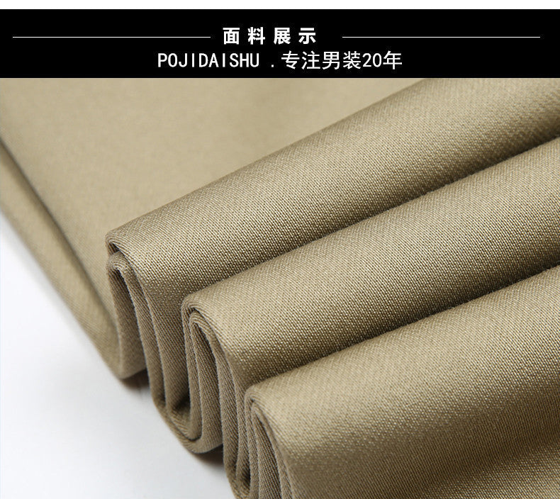Billion Shark Autumn and Winter Thick Middle-aged Men's Business Casual Pants Straight High Waist Stretch Cotton Pants