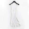 Tangge Spring and Summer Mulberry Silk Loose V-neck Lace Silk Sling Nightdress Sexy Pajamas Silk Base Petticoat