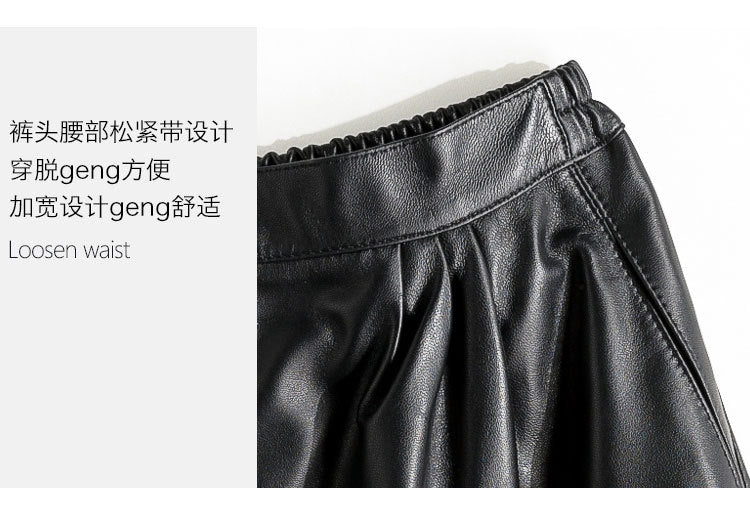 Cool Lambskin Straight-Leg Shorts in Dark Burgundy Sheepskin with Semi-Elastic Waist, Pleated Pockets, Casual Genuine Sheepskin Boot Shorts