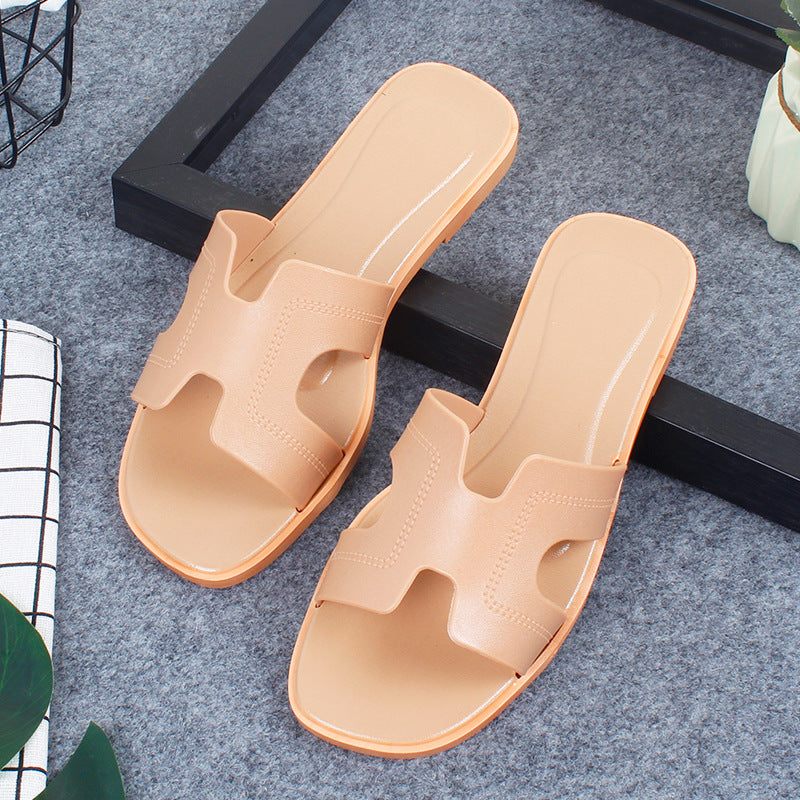 New Style Slippers for Women Summer Outer Wear K-Style Ins Popular Shrimp Skin Fashion Slippers Aliexpress Amazon Wholesale