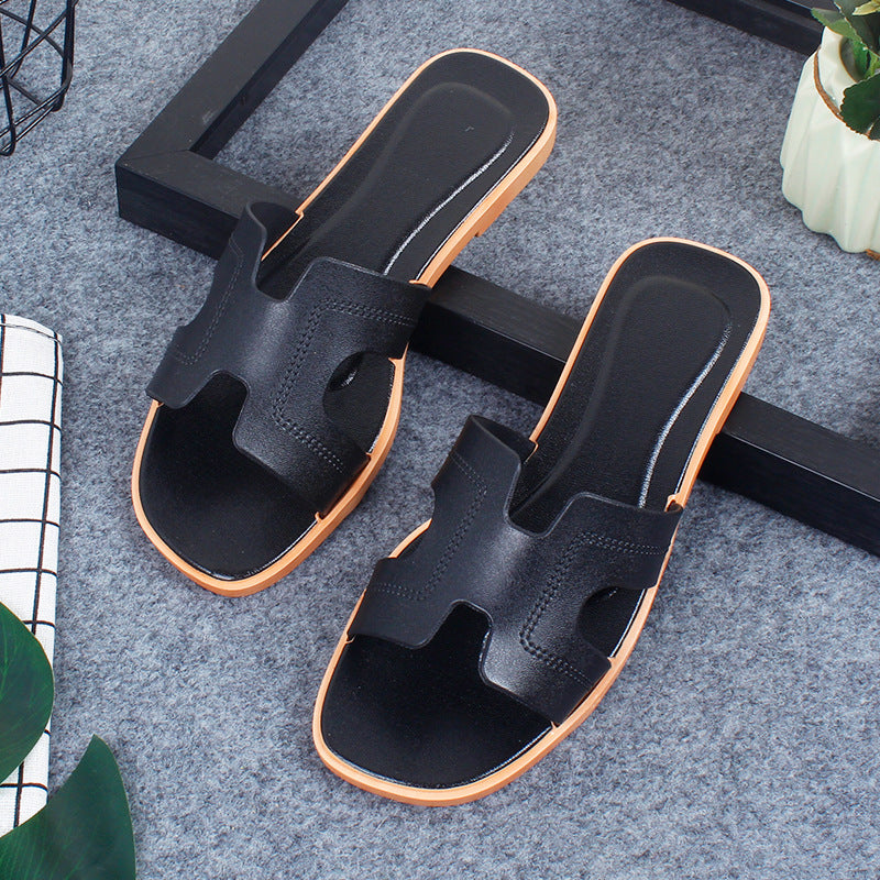 New Style Slippers for Women Summer Outer Wear K-Style Ins Popular Shrimp Skin Fashion Slippers Aliexpress Amazon Wholesale