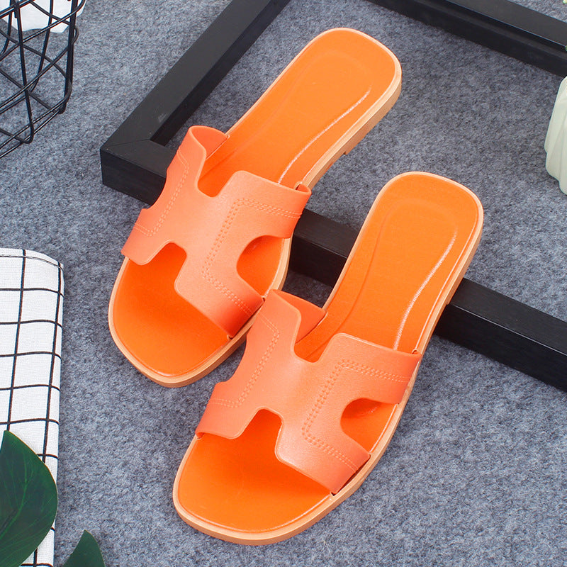New Style Slippers for Women Summer Outer Wear K-Style Ins Popular Shrimp Skin Fashion Slippers Aliexpress Amazon Wholesale