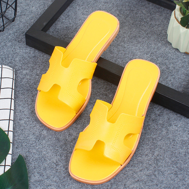 New Style Slippers for Women Summer Outer Wear K-Style Ins Popular Shrimp Skin Fashion Slippers Aliexpress Amazon Wholesale