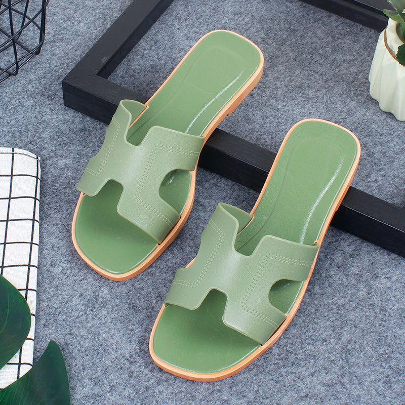 New Style Slippers for Women Summer Outer Wear K-Style Ins Popular Shrimp Skin Fashion Slippers Aliexpress Amazon Wholesale