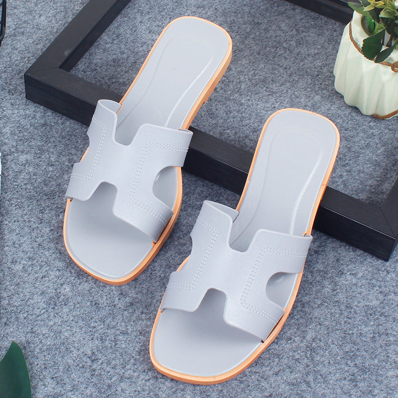 New Style Slippers for Women Summer Outer Wear K-Style Ins Popular Shrimp Skin Fashion Slippers Aliexpress Amazon Wholesale
