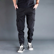 Summer Cargo Pants, Thin, Loose, Plus-Size Men's Shorts, Multi-Pocket Mid-Length Pants, Outdoor Casual Seven-Point Pants, High-Waisted for Men