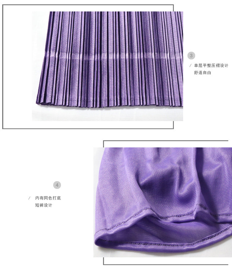 Miyake 2026 Summer Pleated Cropped Pants Slim Fit Loose Versatile Slimming Casual Straight Pants Japanese and Korean Casual Style