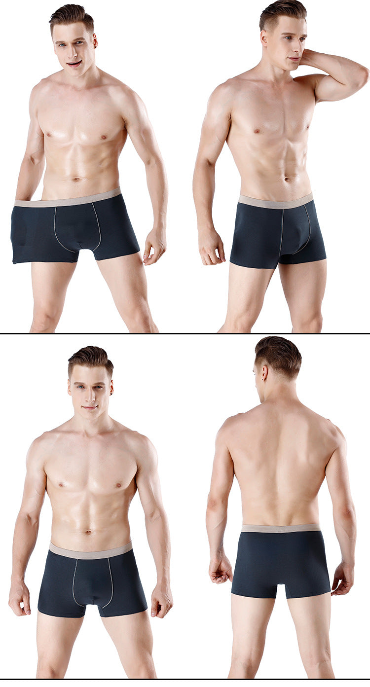 Men's cotton underwear plus size fat guy boxers breathable 3D seamless sexy youth cotton red boxers