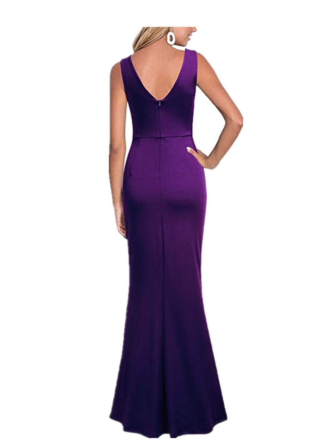 2024 Cross-Border Women's Sleeveless V Neck Slit Evening Dress Cocktail Party Dress
