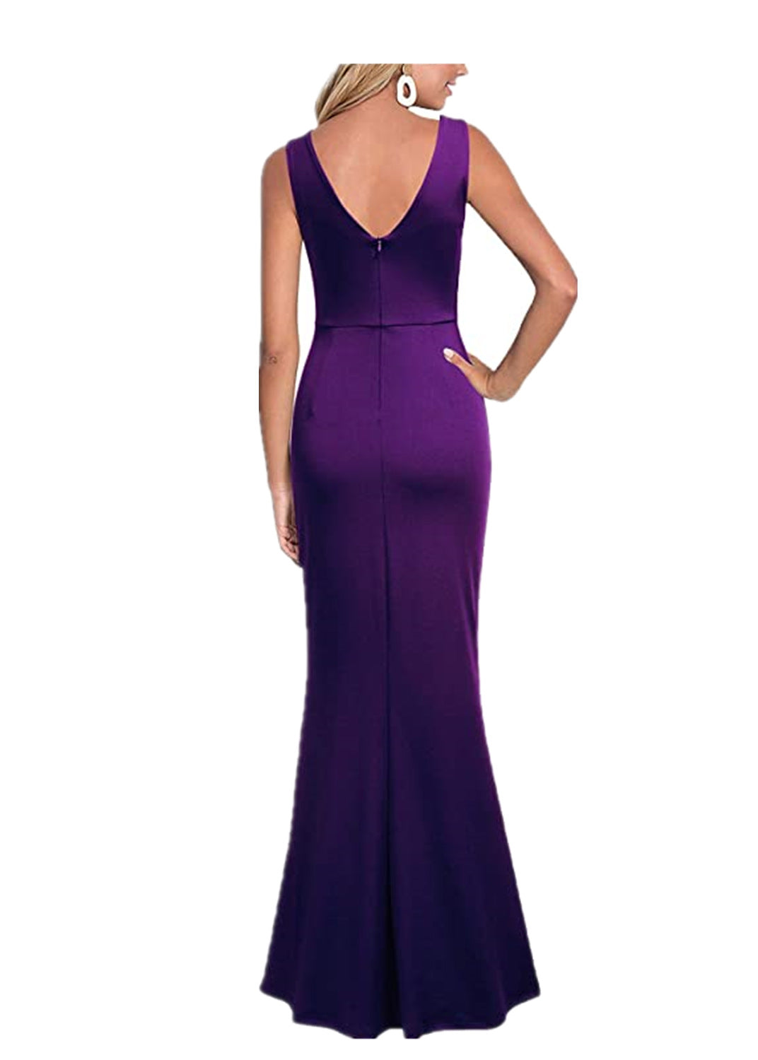 2024 Cross-Border Women's Sleeveless V Neck Slit Evening Dress Cocktail Party Dress