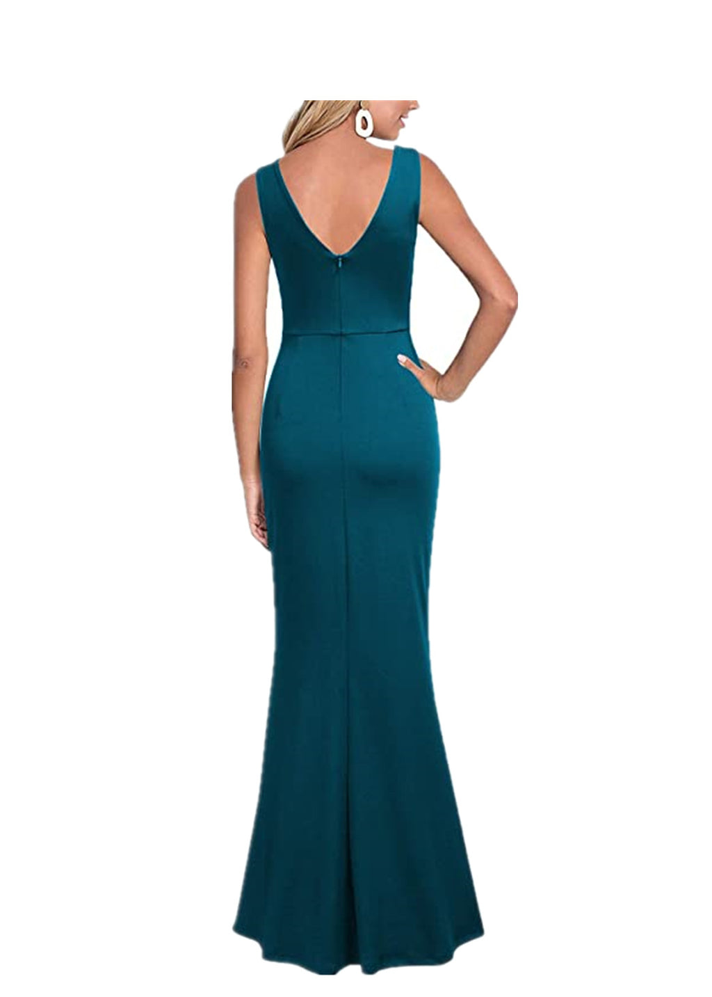 2024 Cross-Border Women's Sleeveless V Neck Slit Evening Dress Cocktail Party Dress