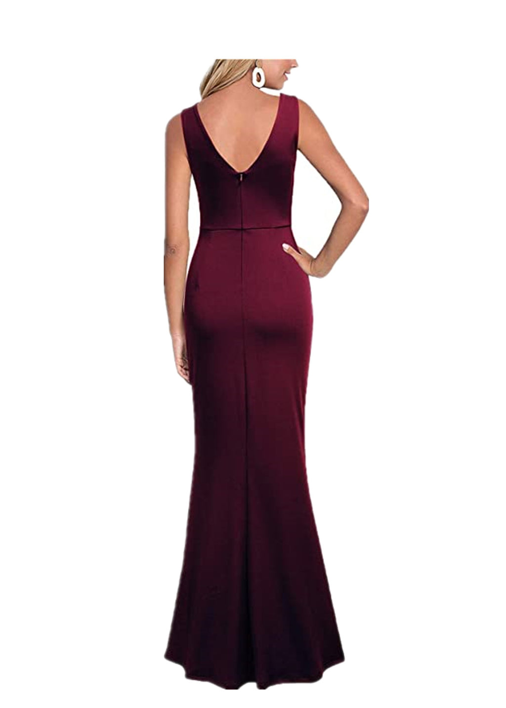 2024 Cross-Border Women's Sleeveless V Neck Slit Evening Dress Cocktail Party Dress