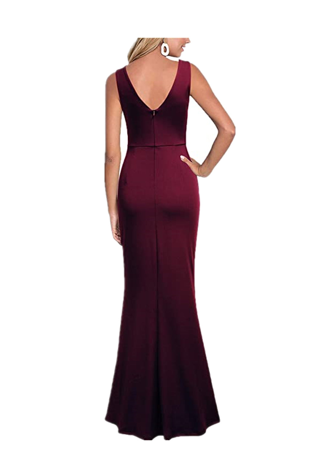 2024 Cross-Border Women's Sleeveless V Neck Slit Evening Dress Cocktail Party Dress