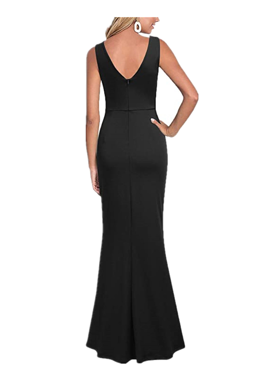 2024 Cross-Border Women's Sleeveless V Neck Slit Evening Dress Cocktail Party Dress