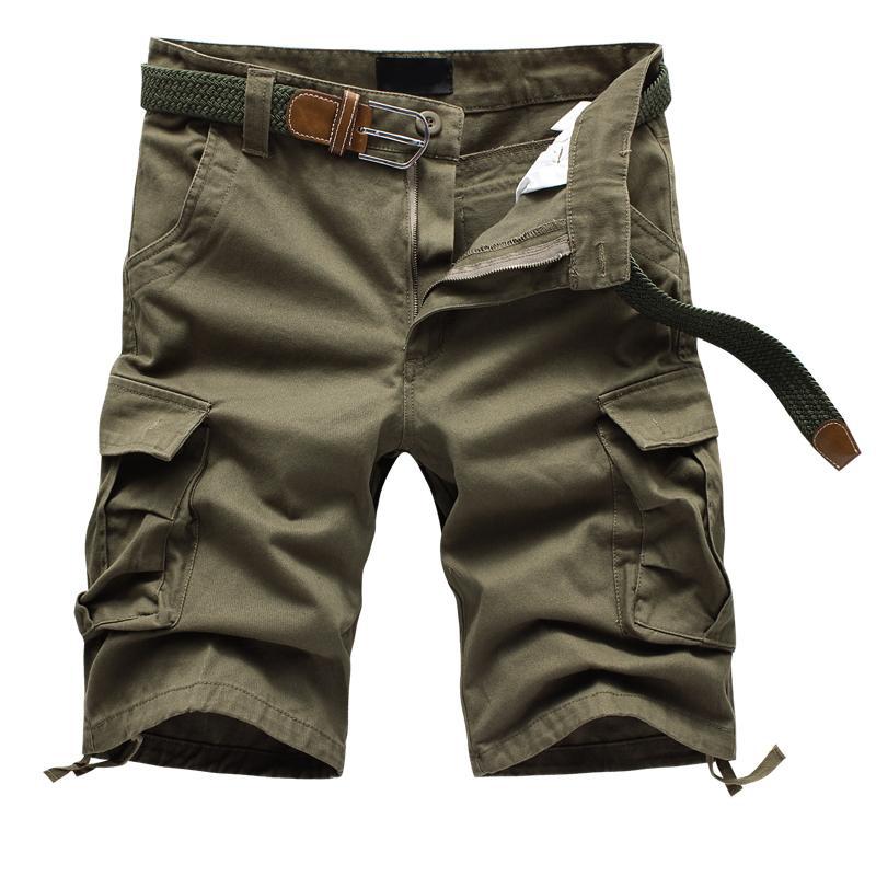 Summer Trendy Brand Cargo Shorts Men's Pants Multi-Pocket Large Size Pure Cotton Casual Mid-Pants Men's Loose Pants