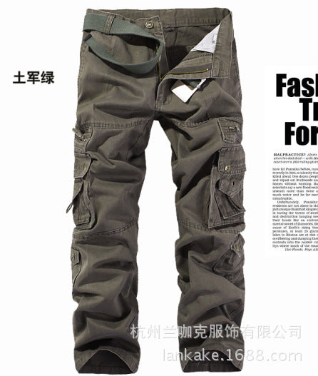 Amazon ebay wholesale loose men's casual overalls multi-bag pants European and American men's pants large size overalls