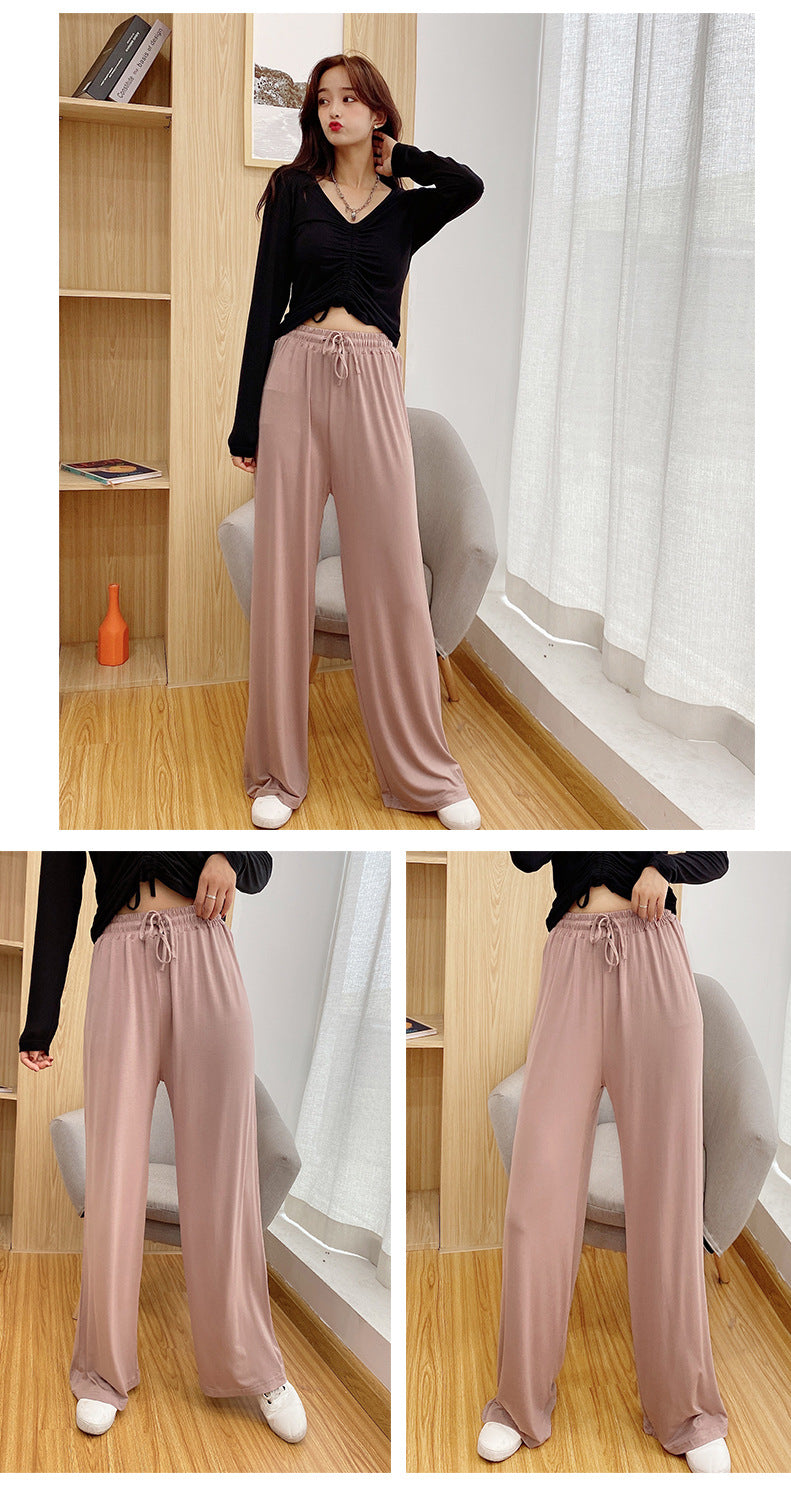 Spring and Summer New Women's Wide-Leg Pants, Modal Slimming Casual Fashion Flared Pants, Trendy Brand Versatile Dance Pants