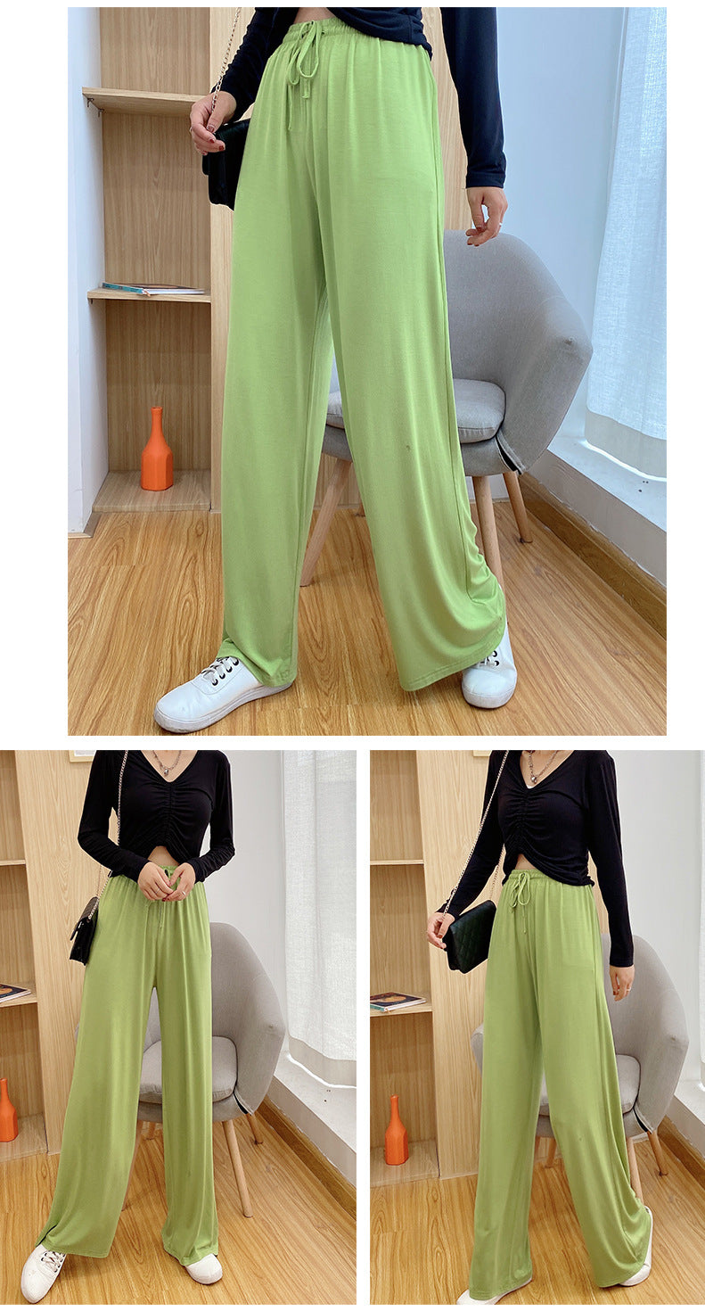 Spring and Summer New Women's Wide-Leg Pants, Modal Slimming Casual Fashion Flared Pants, Trendy Brand Versatile Dance Pants