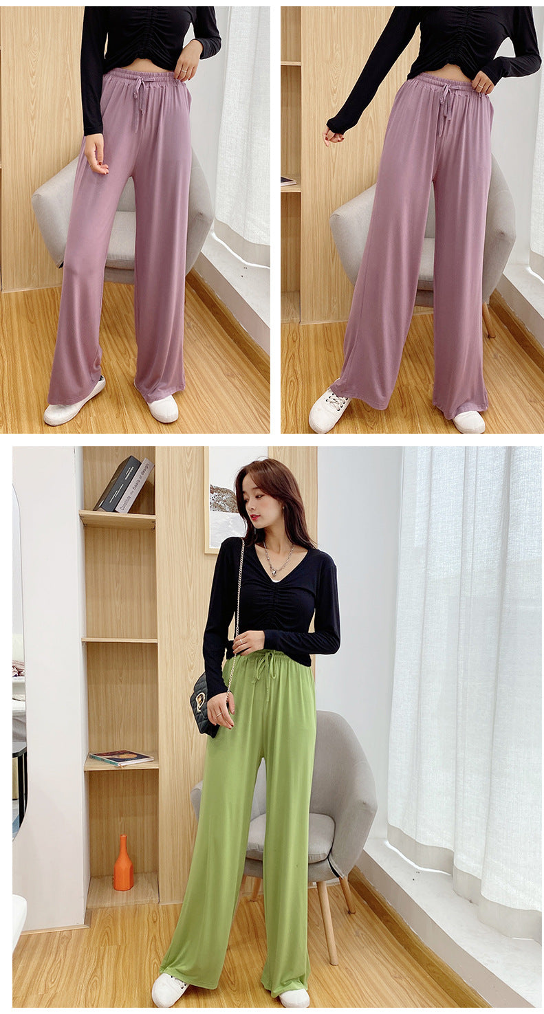 Spring and Summer New Women's Wide-Leg Pants, Modal Slimming Casual Fashion Flared Pants, Trendy Brand Versatile Dance Pants