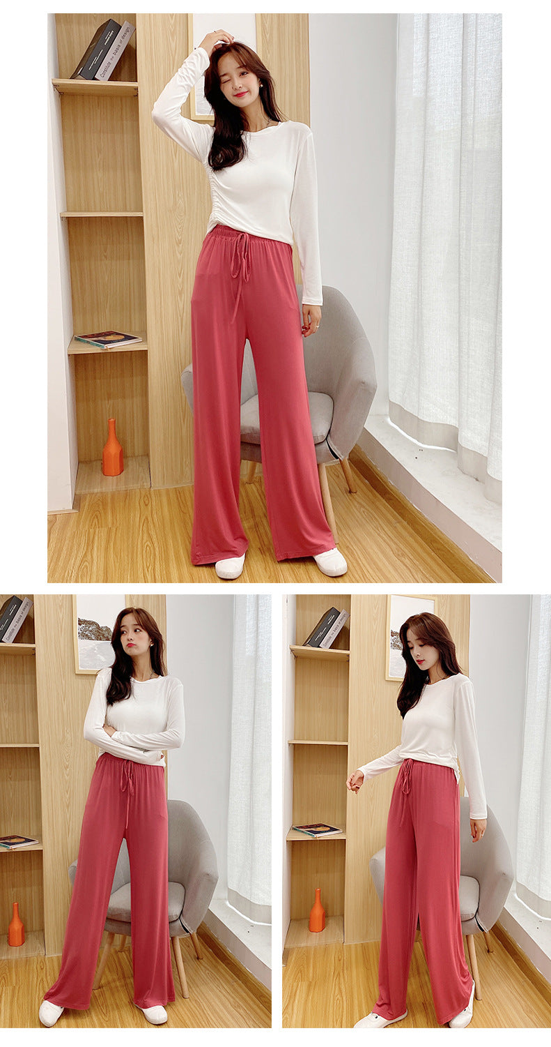 Spring and Summer New Women's Wide-Leg Pants, Modal Slimming Casual Fashion Flared Pants, Trendy Brand Versatile Dance Pants
