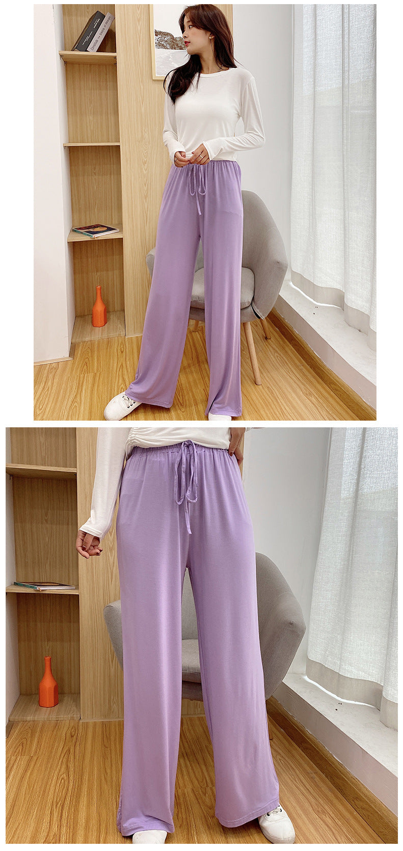 Spring and Summer New Women's Wide-Leg Pants, Modal Slimming Casual Fashion Flared Pants, Trendy Brand Versatile Dance Pants