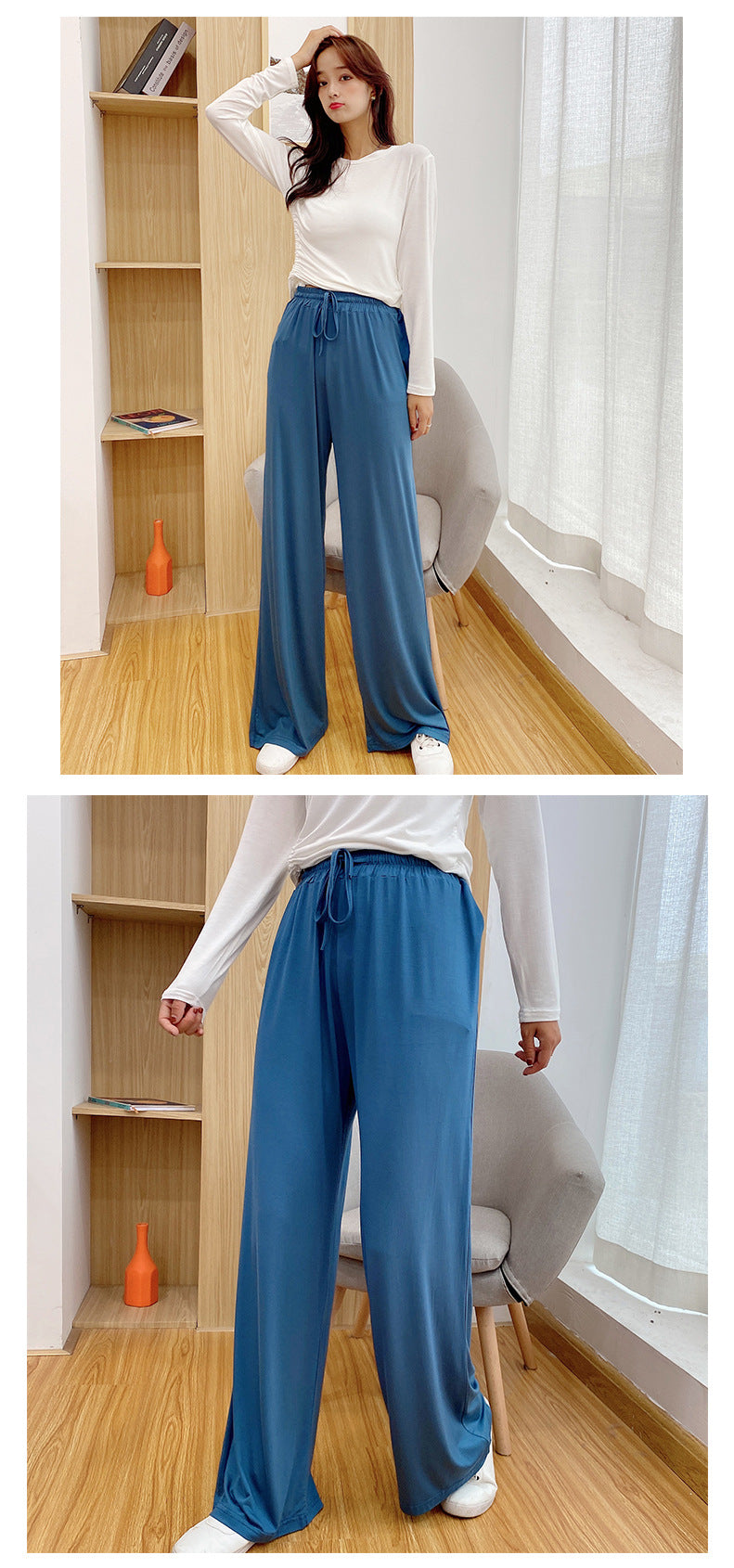 Spring and Summer New Women's Wide-Leg Pants, Modal Slimming Casual Fashion Flared Pants, Trendy Brand Versatile Dance Pants