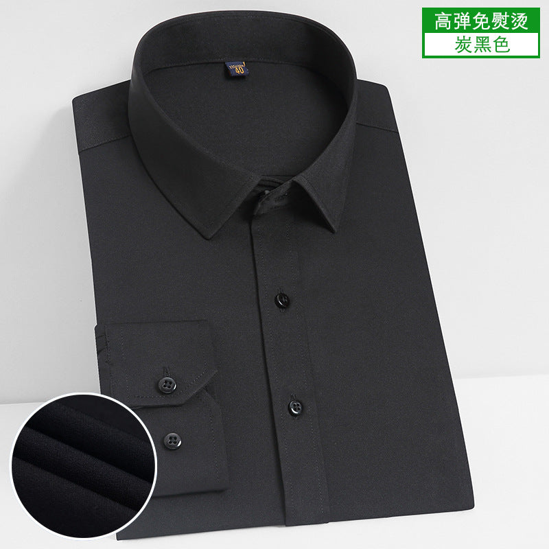 Men's Slim-Fit Long-Sleeve Dress Shirt - Non-Iron Stretch Business
