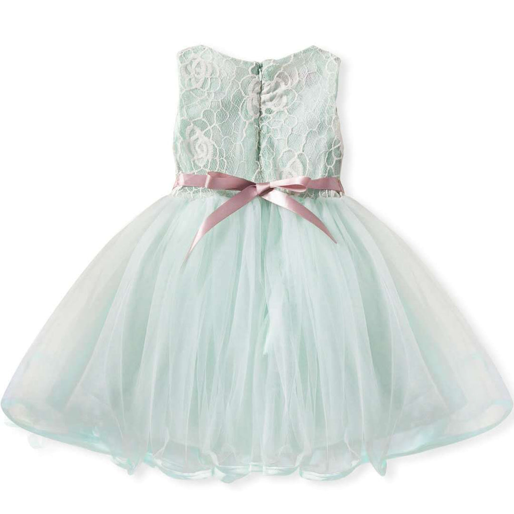 Sleeveless Baby Kids Lace Mesh Dresses for Children's Wedding Party Clothing Princess Girls Flowers Dress