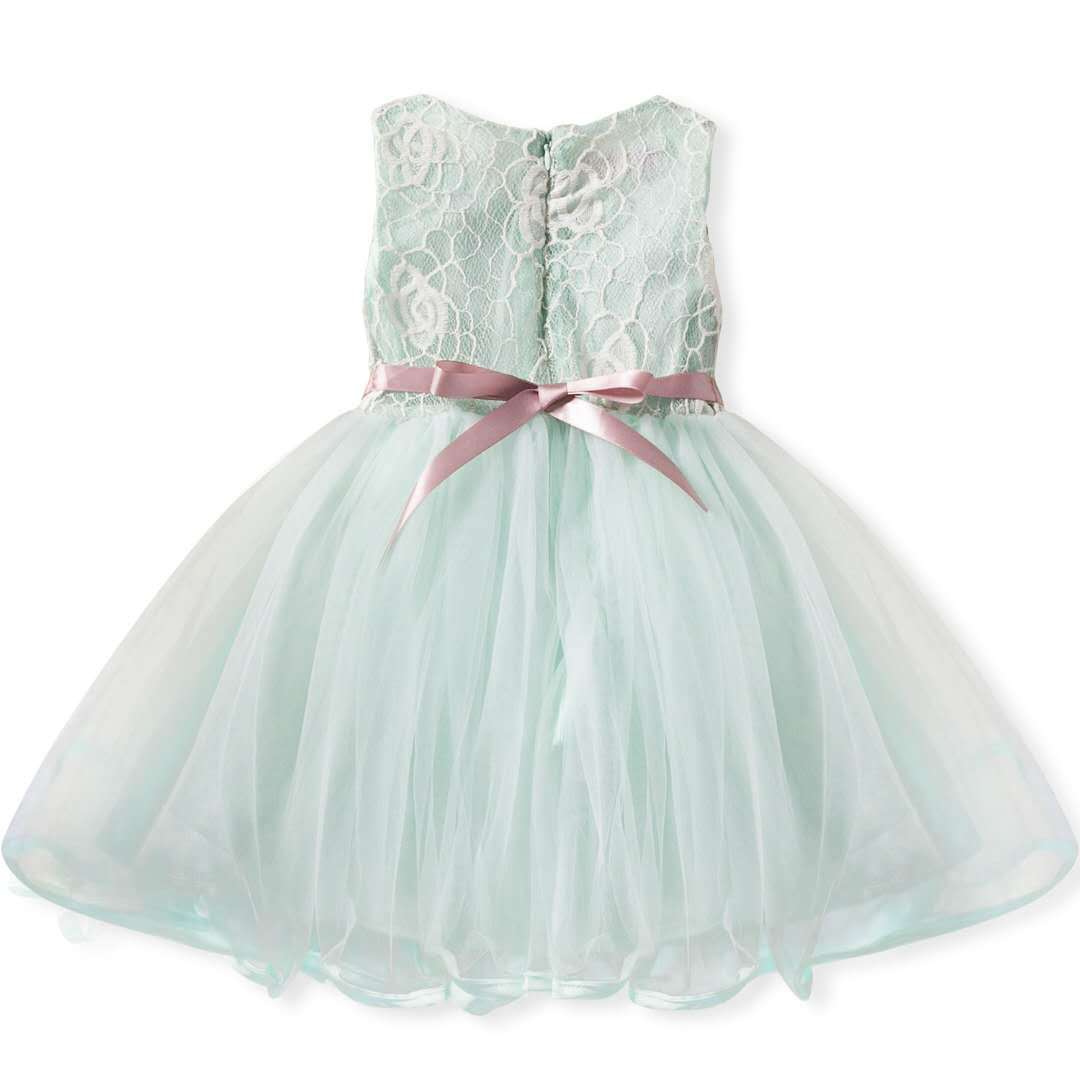 Sleeveless Baby Kids Lace Mesh Dresses for Children's Wedding Party Clothing Princess Girls Flowers Dress