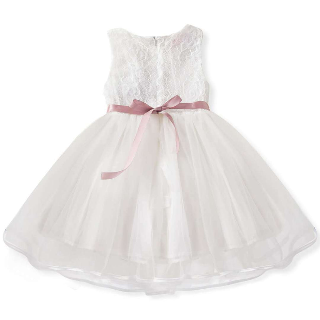 Sleeveless Baby Kids Lace Mesh Dresses for Children's Wedding Party Clothing Princess Girls Flowers Dress
