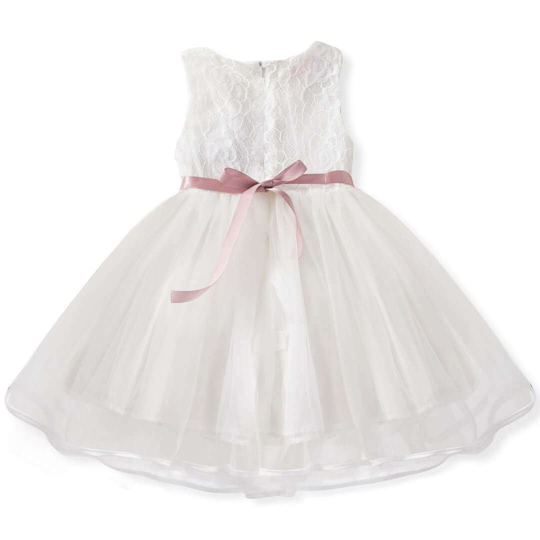 Sleeveless Baby Kids Lace Mesh Dresses for Children's Wedding Party Clothing Princess Girls Flowers Dress