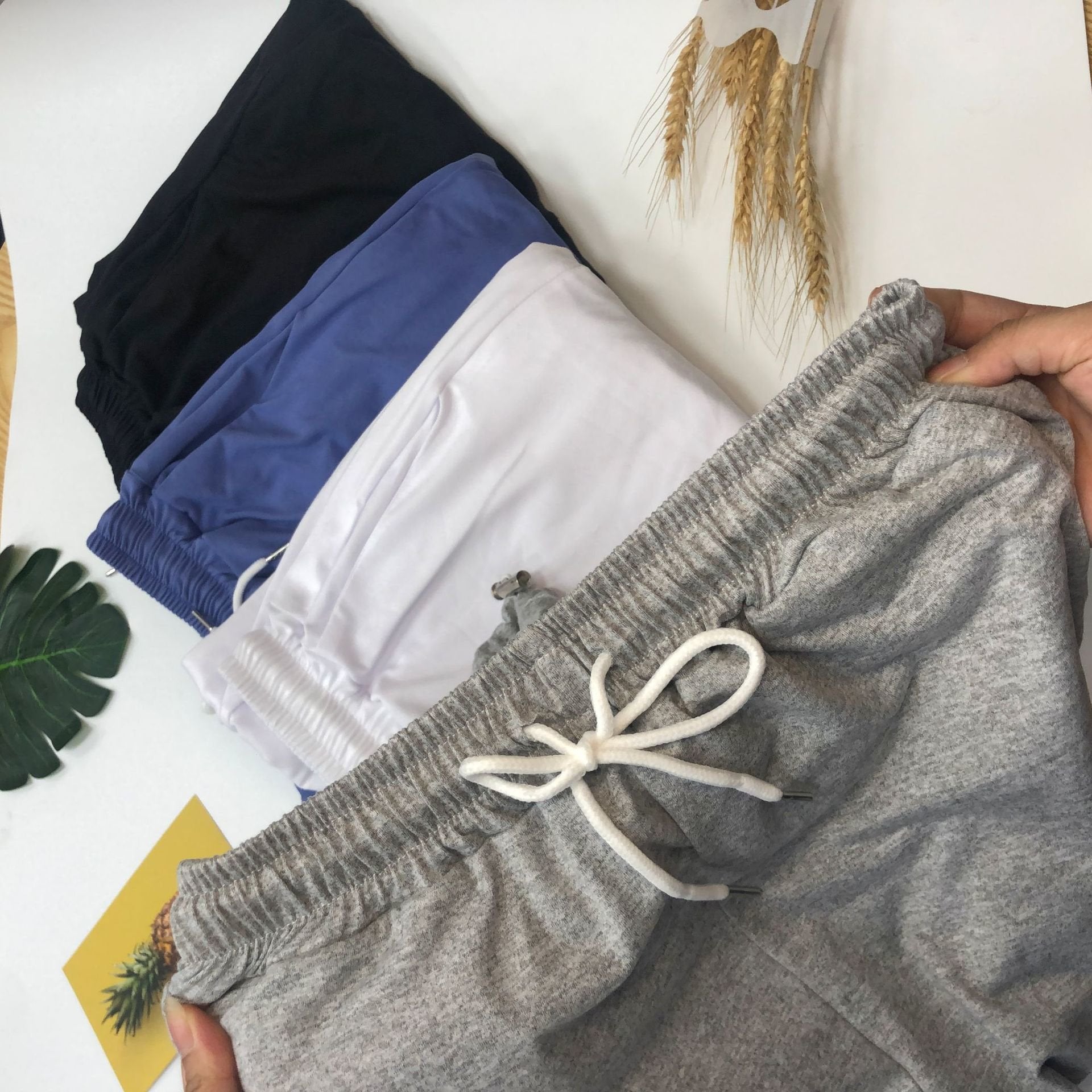 Women's Athletic Casual Pants Autumn 2025 New High-Waisted Jogger Cropped Pants Korean Style Loose Wide-Leg Pants Wholesale