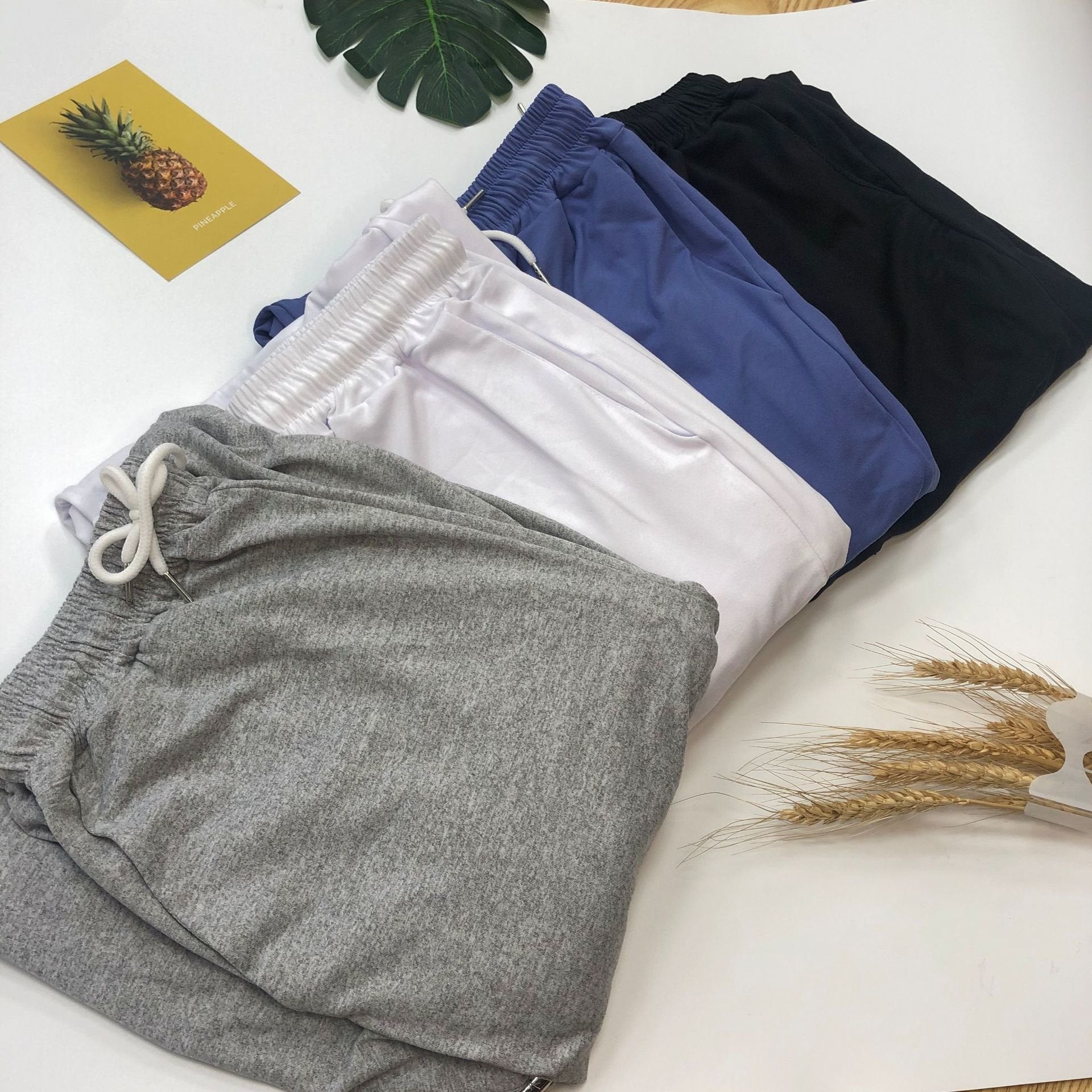 Women's Athletic Casual Pants Autumn 2025 New High-Waisted Jogger Cropped Pants Korean Style Loose Wide-Leg Pants Wholesale