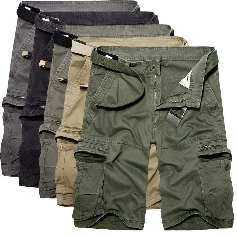 Summer Plus Size Half-length Pants Workwear Shorts Men's Multi-pocket Pants K038