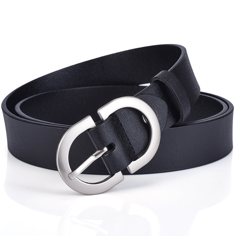 New ladies belt leather cowhide belt buckle Joker casual retro pants with a generation of factory outlets