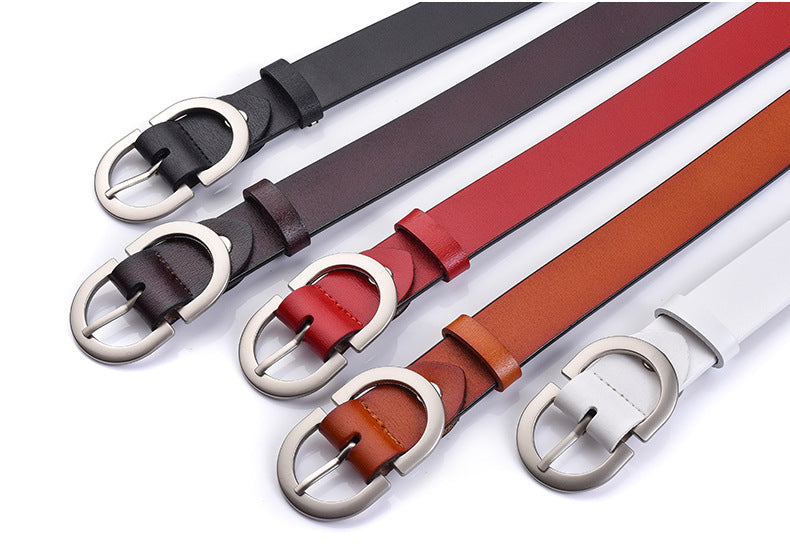New ladies belt leather cowhide belt buckle Joker casual retro pants with a generation of factory outlets