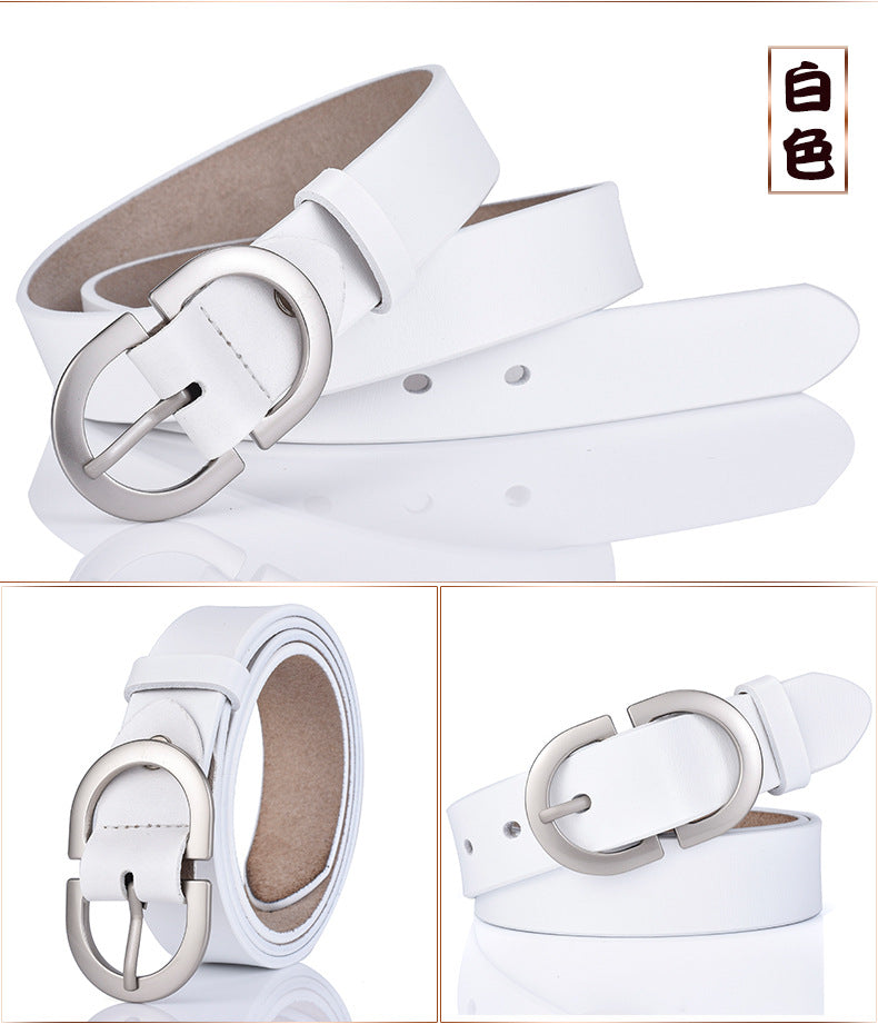 New ladies belt leather cowhide belt buckle Joker casual retro pants with a generation of factory outlets