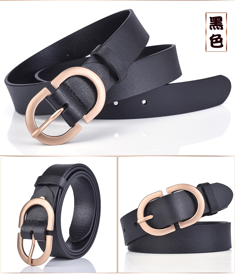 New ladies belt leather cowhide belt buckle Joker casual retro pants with a generation of factory outlets